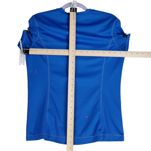 Merrell Performance Top Womens Medium Blue Run Run Run Graphic Opti Wick Active - Picture 10 of 13